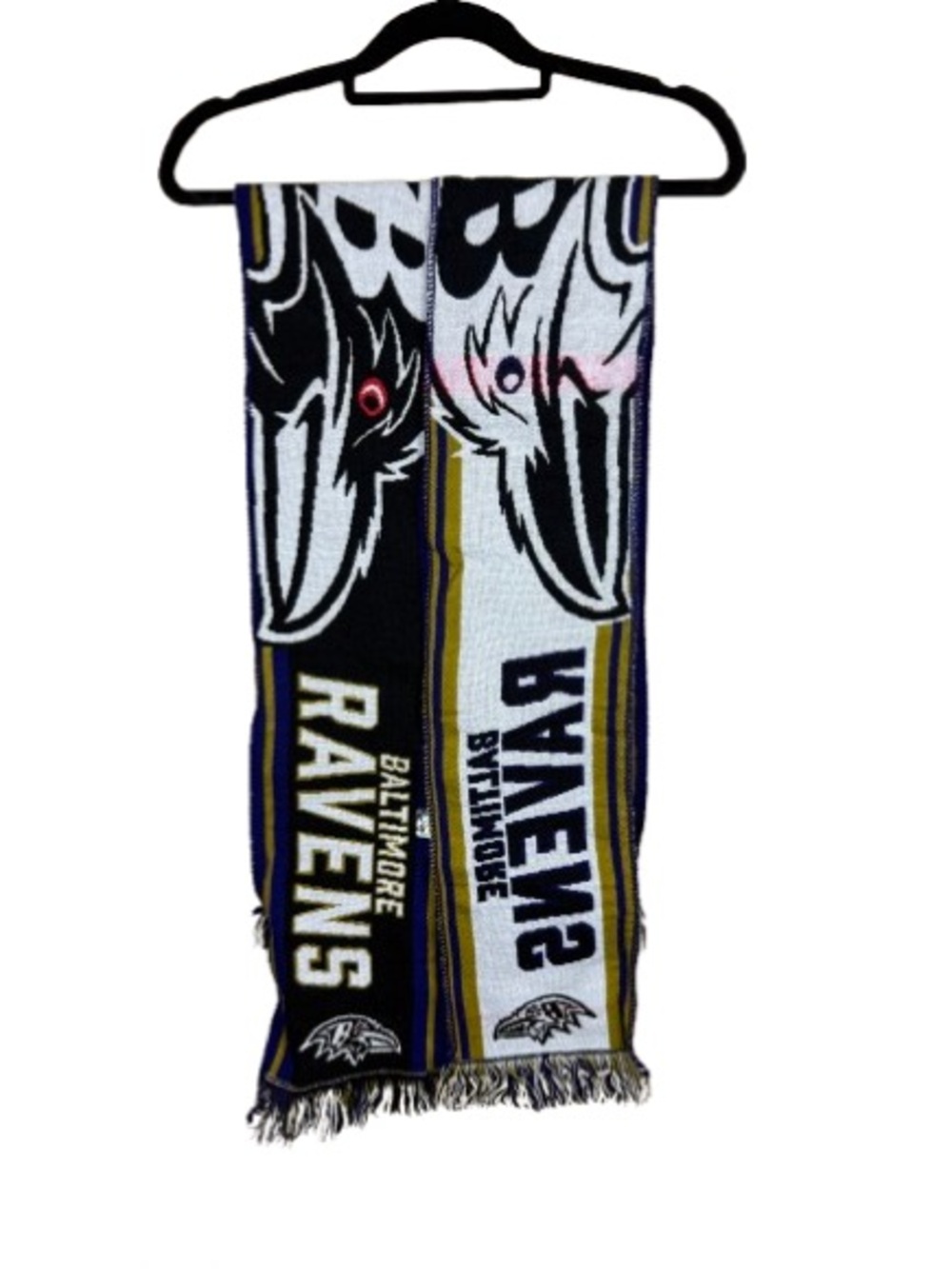 2 Baltimore Ravens NFL Team Scarves - Black, Purple, White, Gold